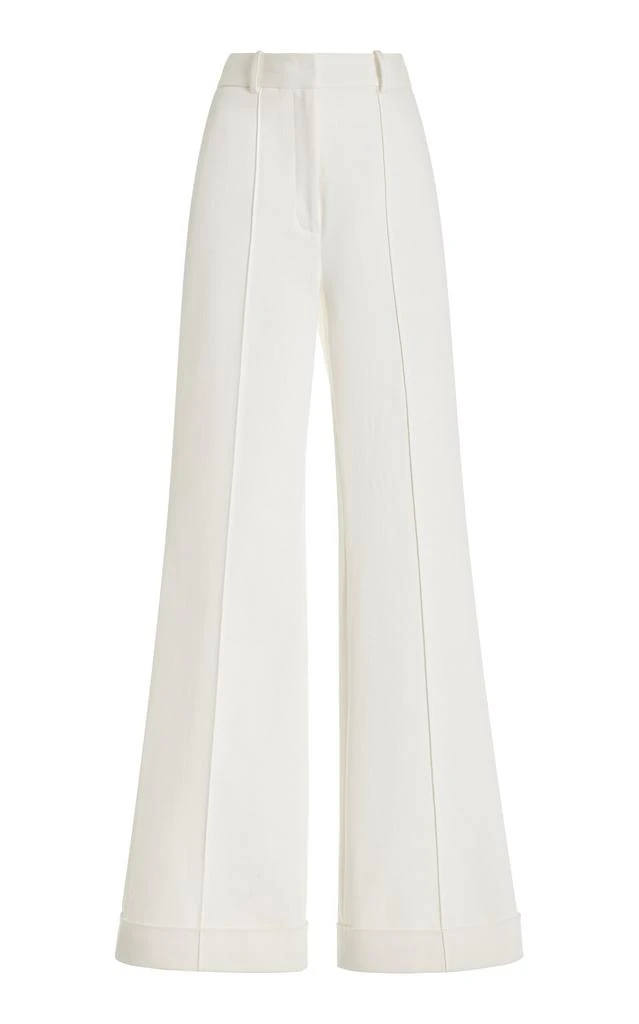 Adam Lippes Adam Lippes - Deeda High-Rise Stretch-Cotton Flare Pants - White - US 4 - Moda Operandi 1