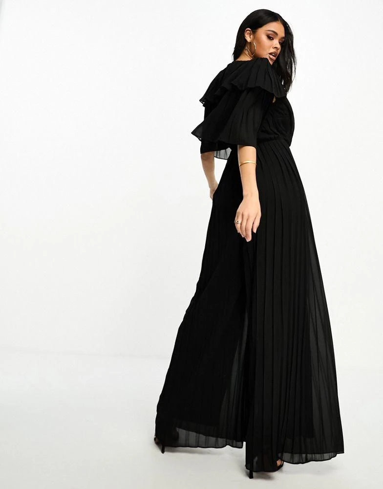 Forever Unique Forever Unique flutter sleeve jumpsuit in black 3