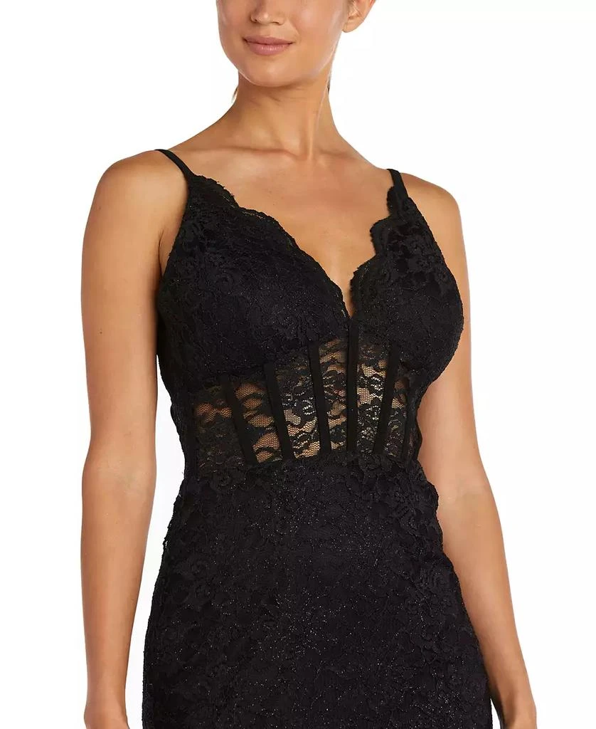 Morgan & Company Juniors' Glitter Lace Bustier Dress 3
