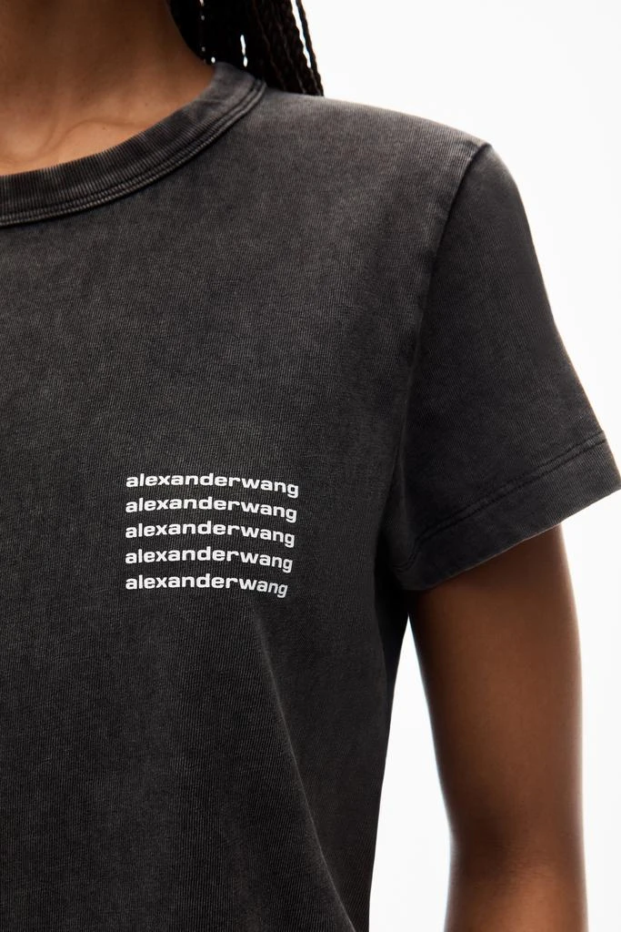 Alexander Wang SHRUNKEN TEE IN ACID WASH JERSEY 5