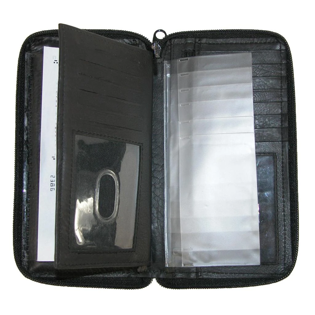 Paul & Taylor Leather Deluxe Zip Around Checkbook Cover Wallet 2