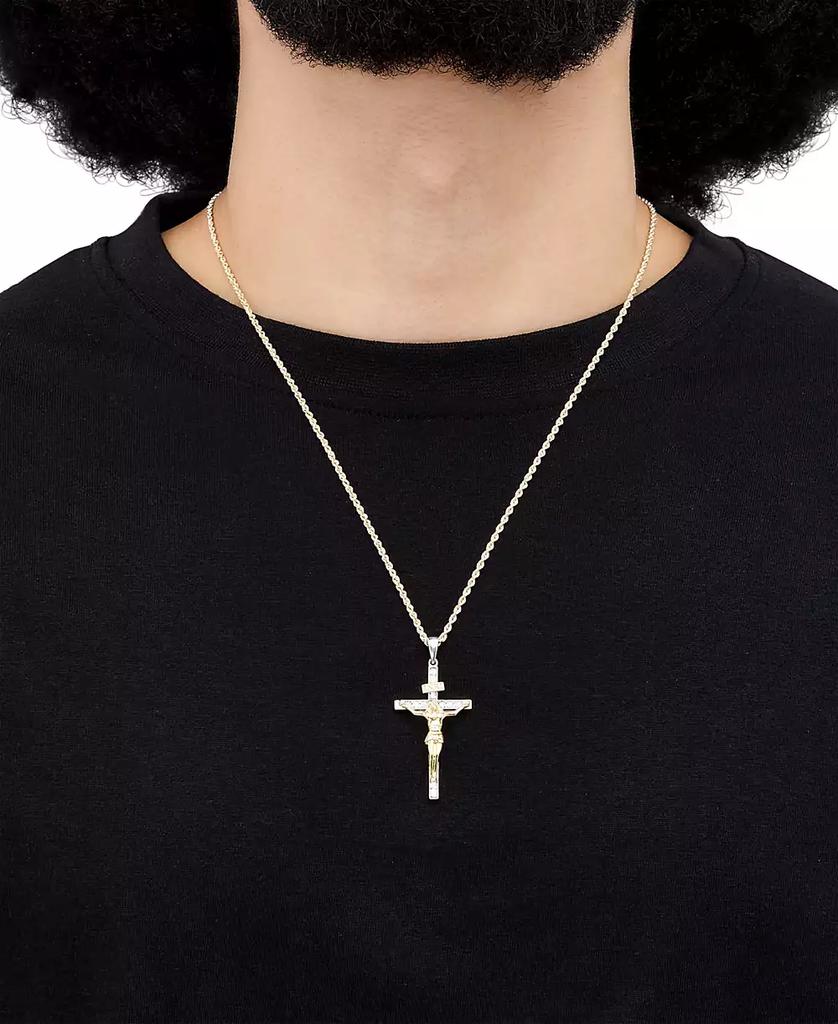 Grown With Love Men's Lab Grown Diamond Crucifix 22" Pendant Necklace (1/3 ct. t.w.) in 10k Gold