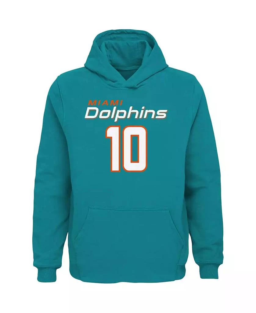Outerstuff Big Boys Tyreek Hill Aqua Miami Dolphins Mainliner Player Name and Number Pullover Hoodie 3