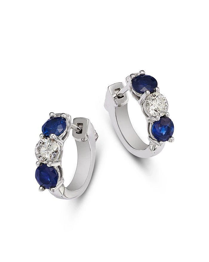 Bloomingdale
s Fine Collection 14K White Gold Sapphire 
Diamond Hoop Earrings