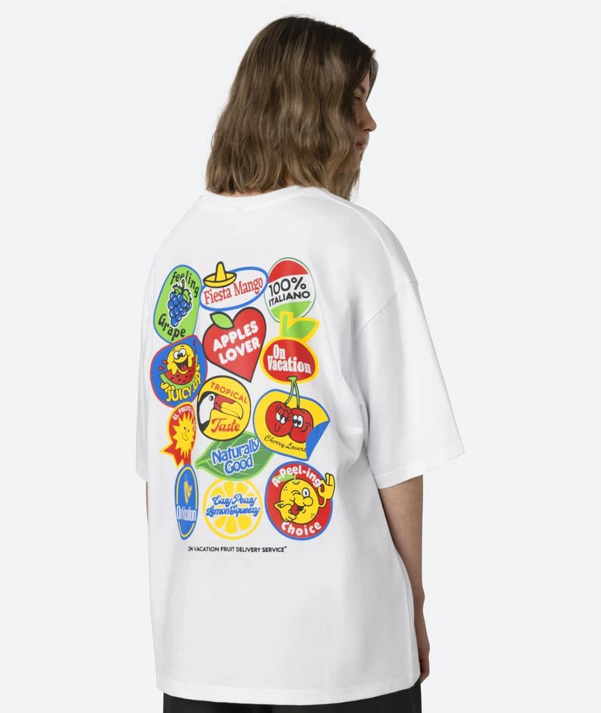 On Vacation Fruit Stickers T-Shirt - White 1