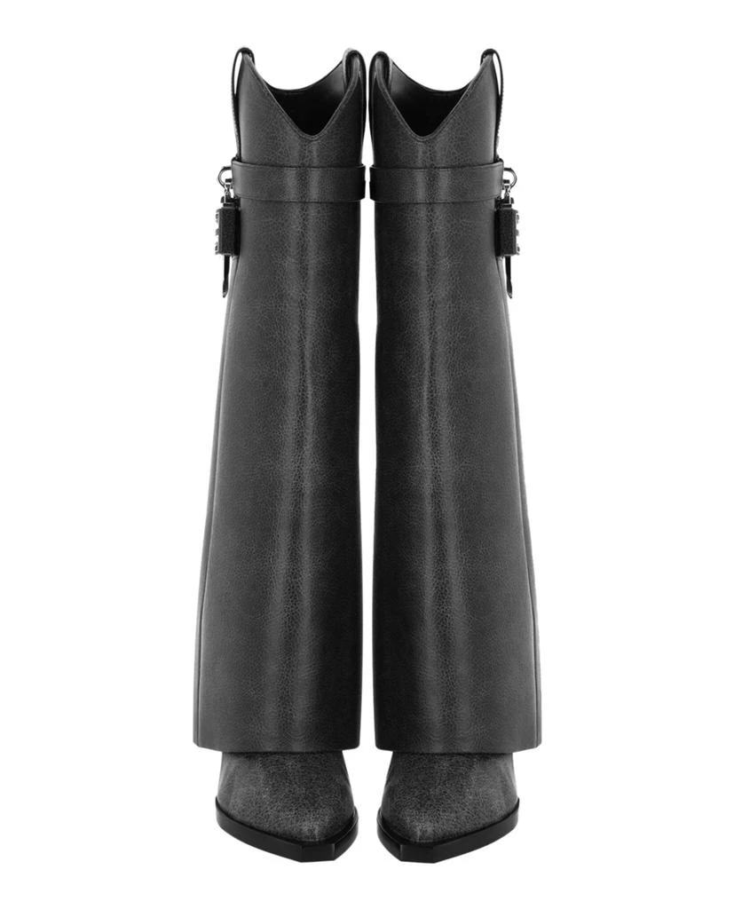 Givenchy Shark Lock Cowboy Boots In Aged Leather 5