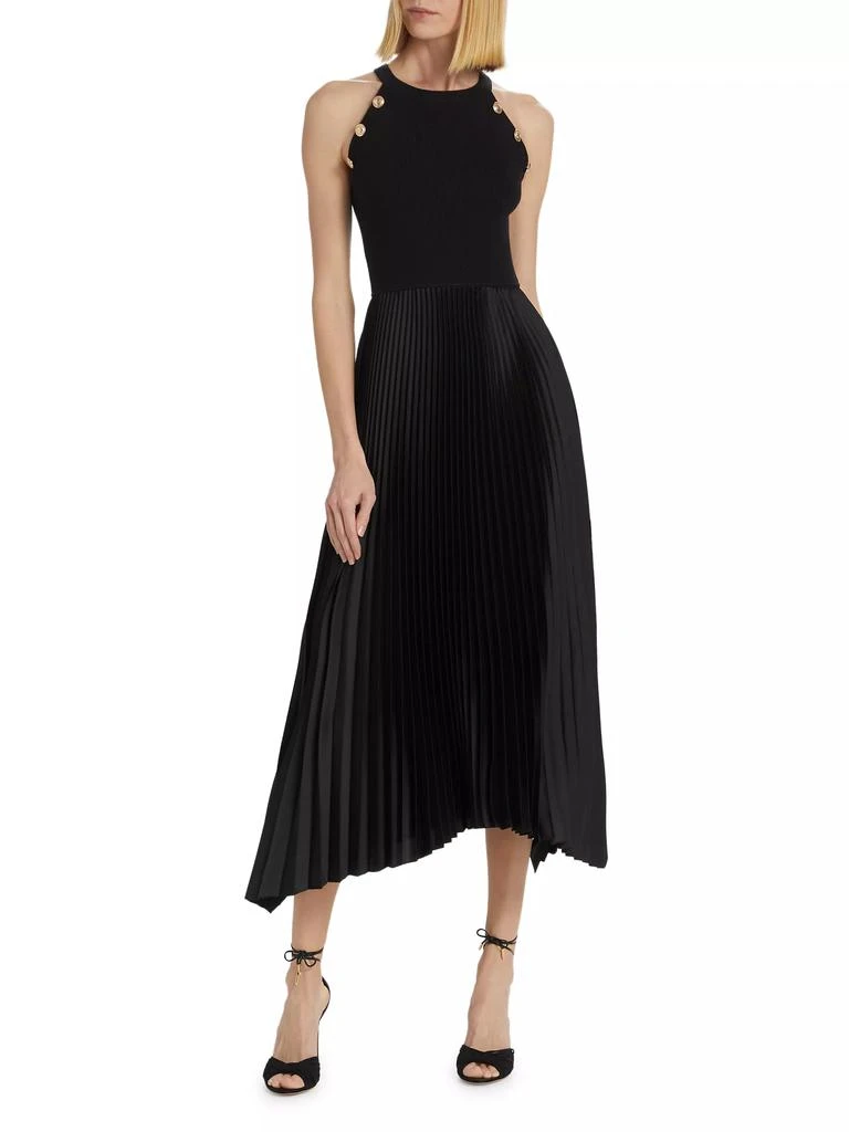 Tahari Eliana Halter Mixed Media Sweater Midi-Dress 2