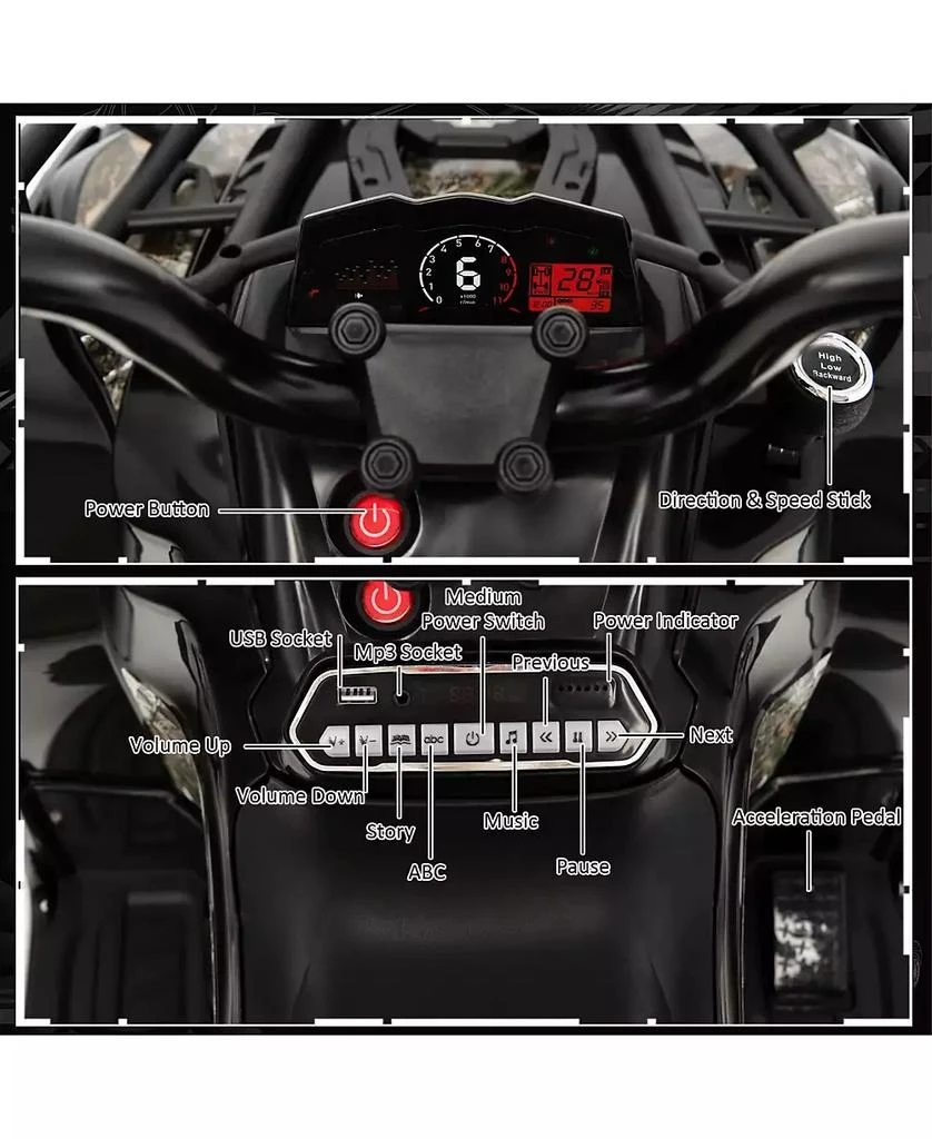 Mecale 12V Kids Ride On ATV 4 Wheeler with MP3 and Headlights 6