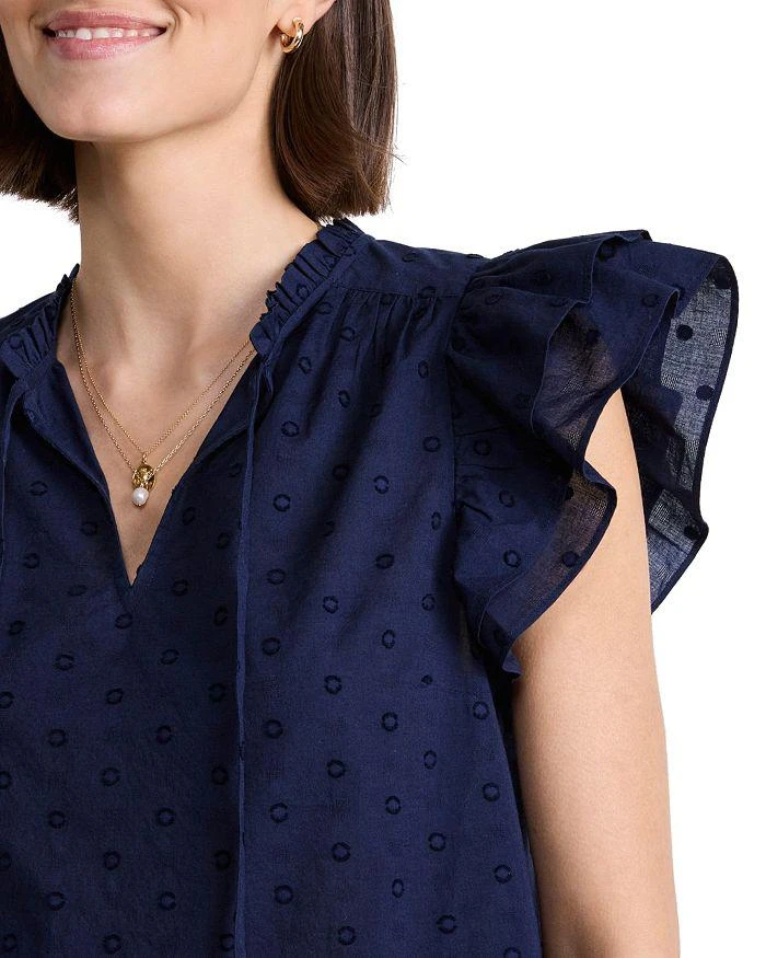 Vineyard Vines Double Ruffle Flutter Sleeve Top 4