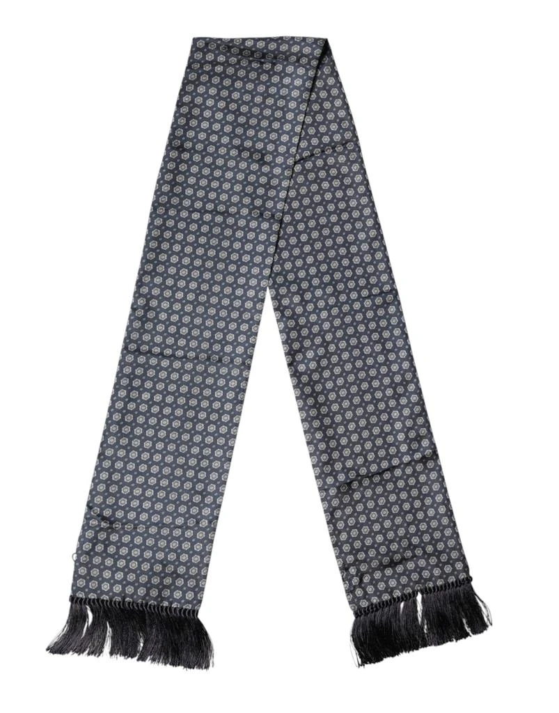 Dolce 
Gabbana Patterned Silk Fringes Foulard 138cm x 15.5cm Men
s Scarf