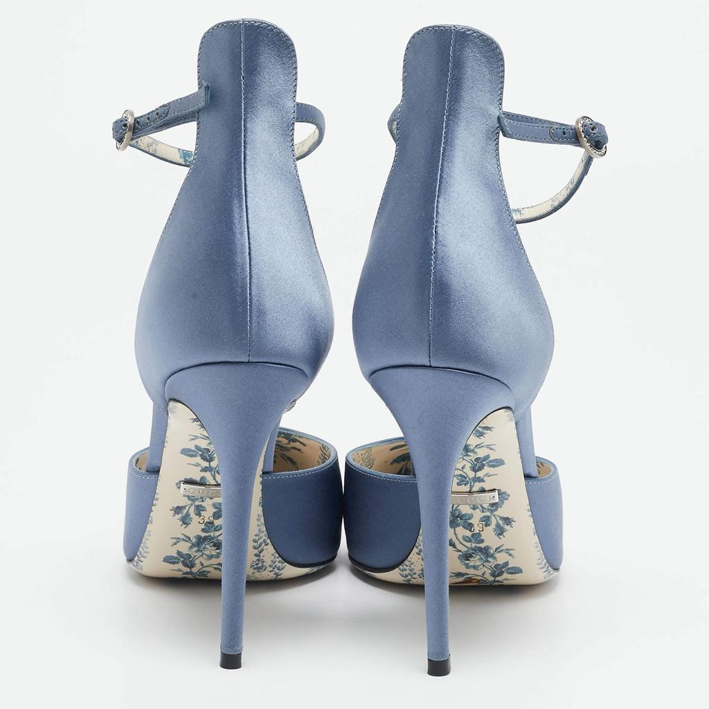 Gucci Gucci Blue Satin Daisy D'orsay Pumps Size 39 - High Heels