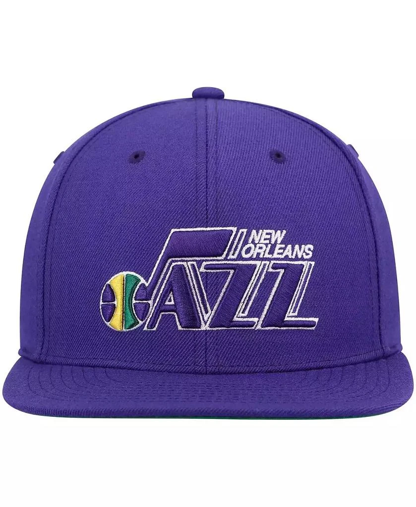 Mitchell & Ness Men's Purple New Orleans Jazz Hardwood Classics Team Ground 2.0 Snapback Hat 3