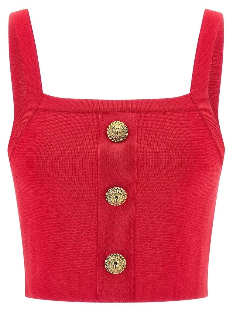 Balmain Balmain Buttons Knit Bralette Top from Cettire