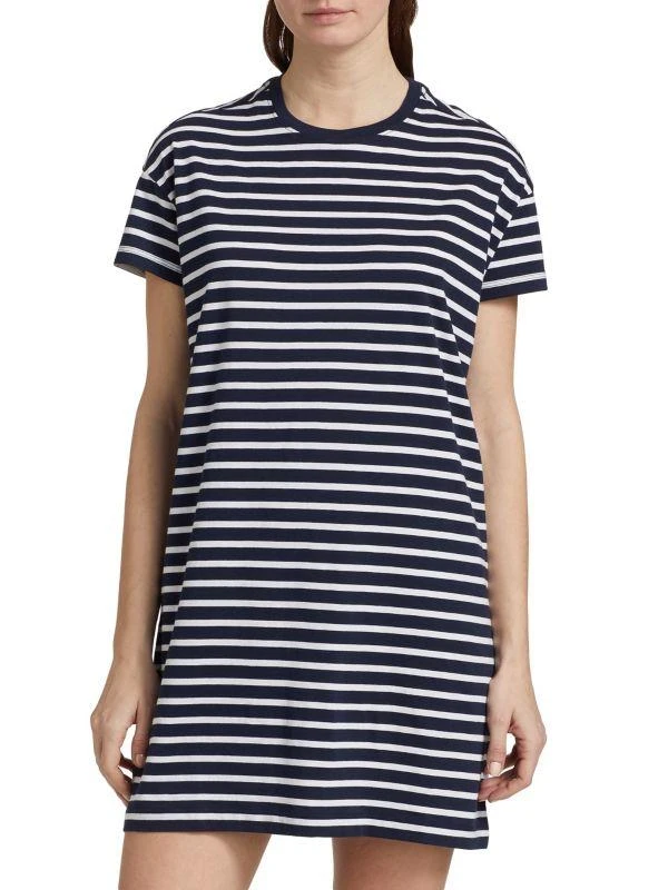 ATM Anthony Thomas Melillo Stripe Cotton T-Shirt Dress 1