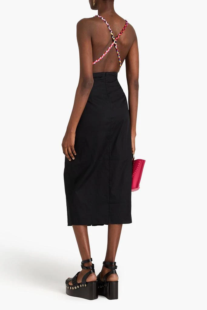 Mara Hoffman Wrap-effect braided cotton-poplin twill midi dress 3