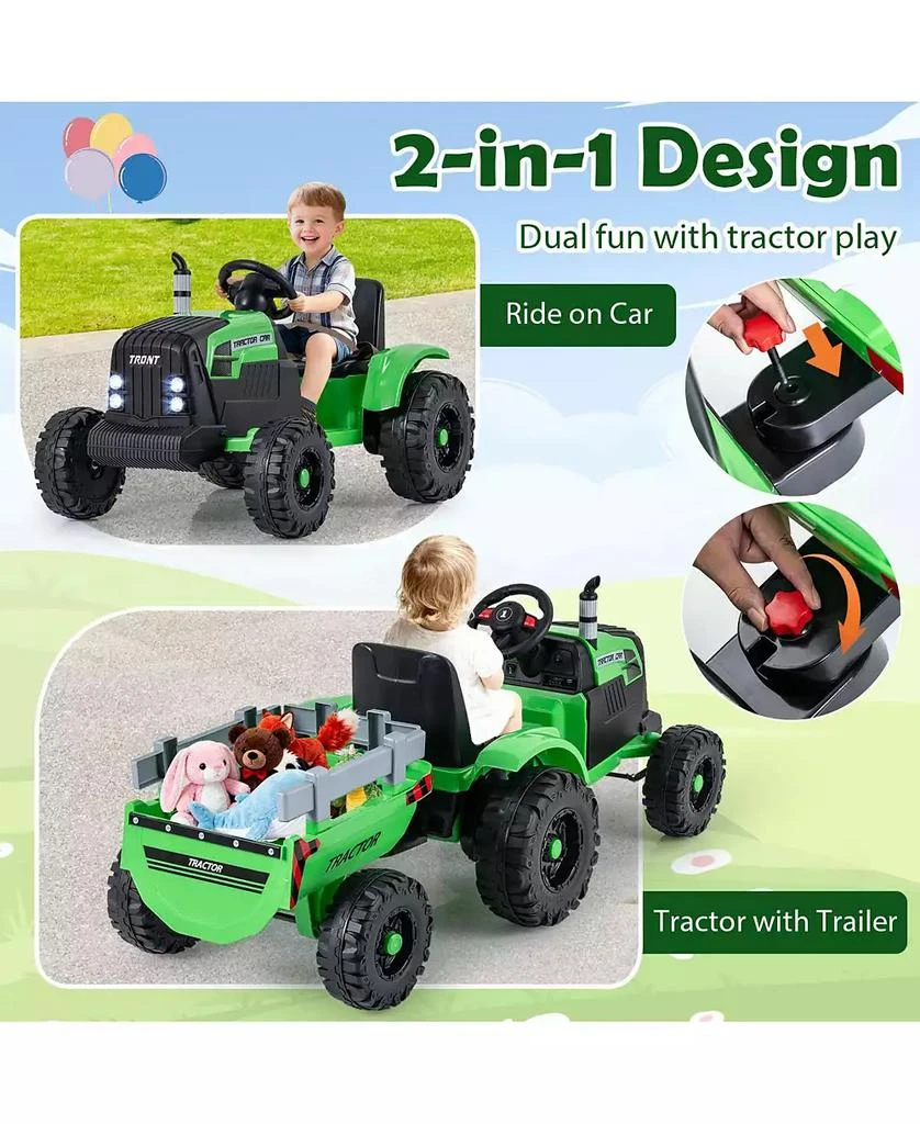 Mecale 24V Ride-On Tractor for Kids with Detachable Trailer 
Remote Control 4