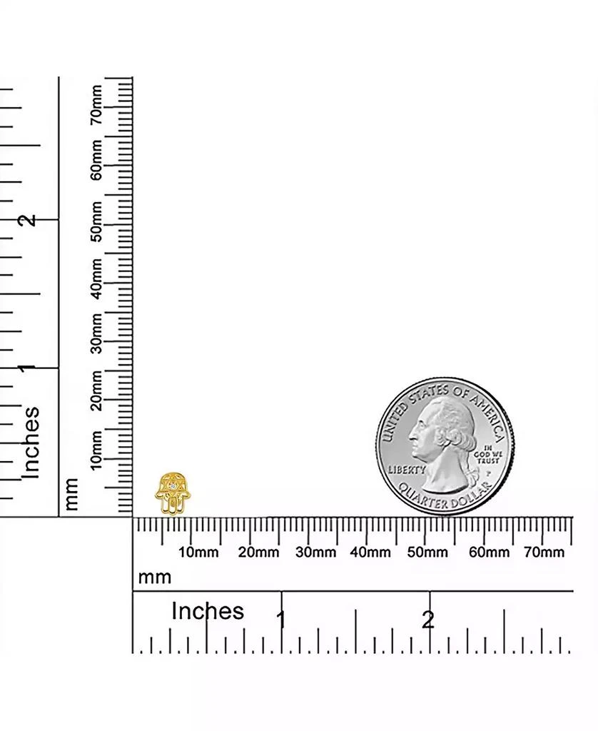 Bling Jewelry Set of 2 Tiny Judaic Jewelry CZ Accent 14K Yellow Gold Hamsa Star Of David Judaic Stud Earrings Bat Mitzvah Secure Screwback Posts 4