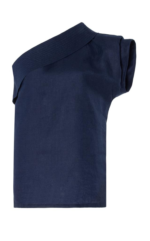 Andres Otalora Andres Otalora - Exclusive Odiseas Linen Top - Navy - US 4 - Moda Operandi