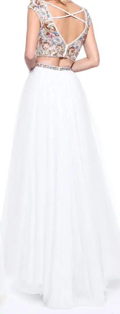 Sherri Hill Sherri Hill - Beaded Two Piece Tulle Gown 3