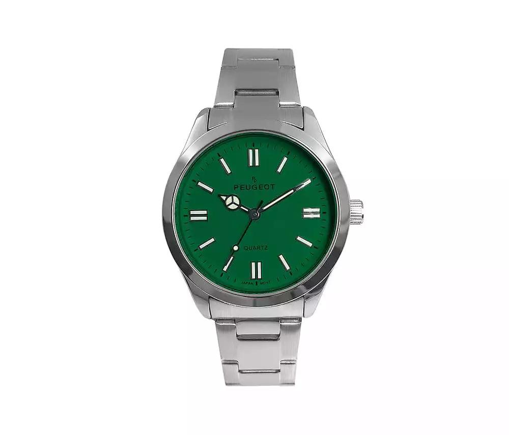 Peugeot Women's 36mm Sport Watch with Green Dial and Stainless Steel Bracelet