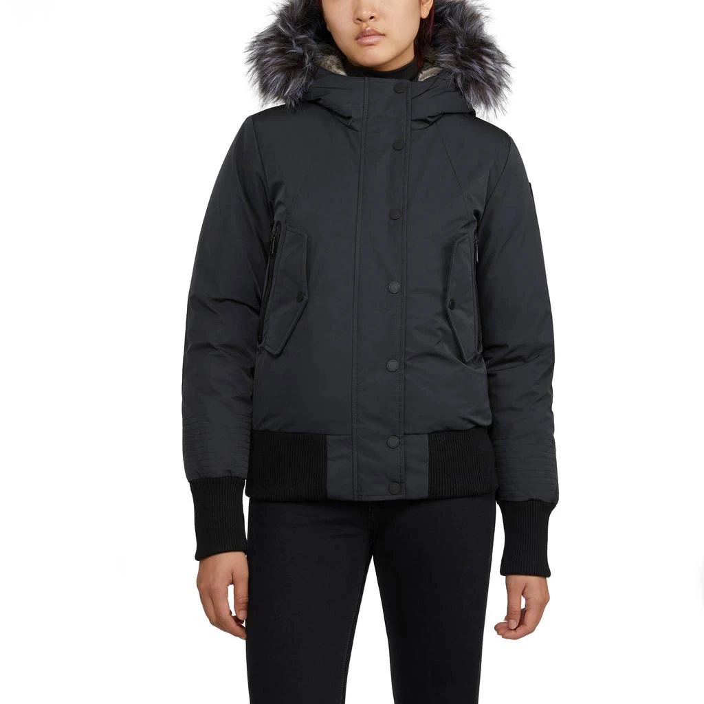 Pajar Women’s Cordova Bomber Jacket with Faux Fur Lined Hood 1