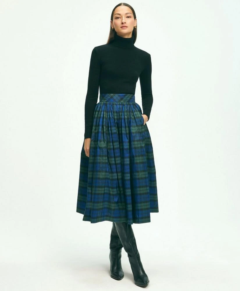 Women A-Line Plaid Long Wool Skirt 3809 Women A-Line Plaid Long Wool Skirt 3809
