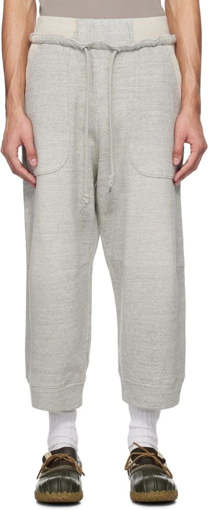 R13 Gray Deconstructed Cropped Sweatpants 1