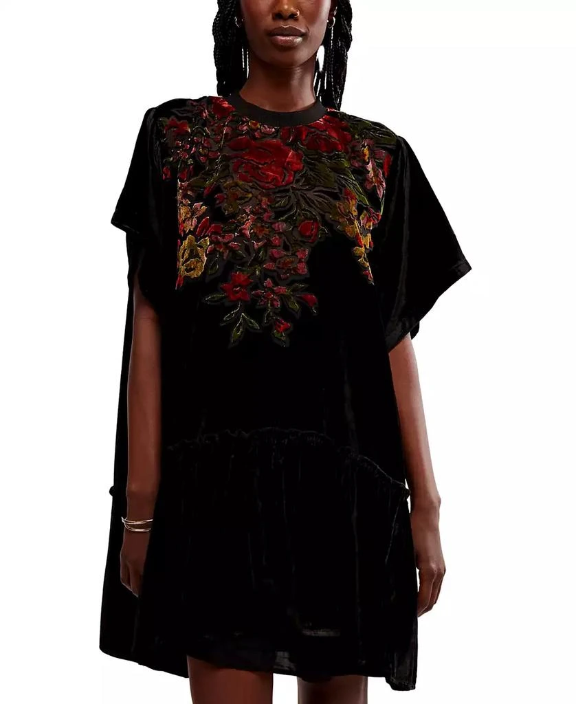 Free People Women's Sweet Echoes Velvet Mini Dress 1