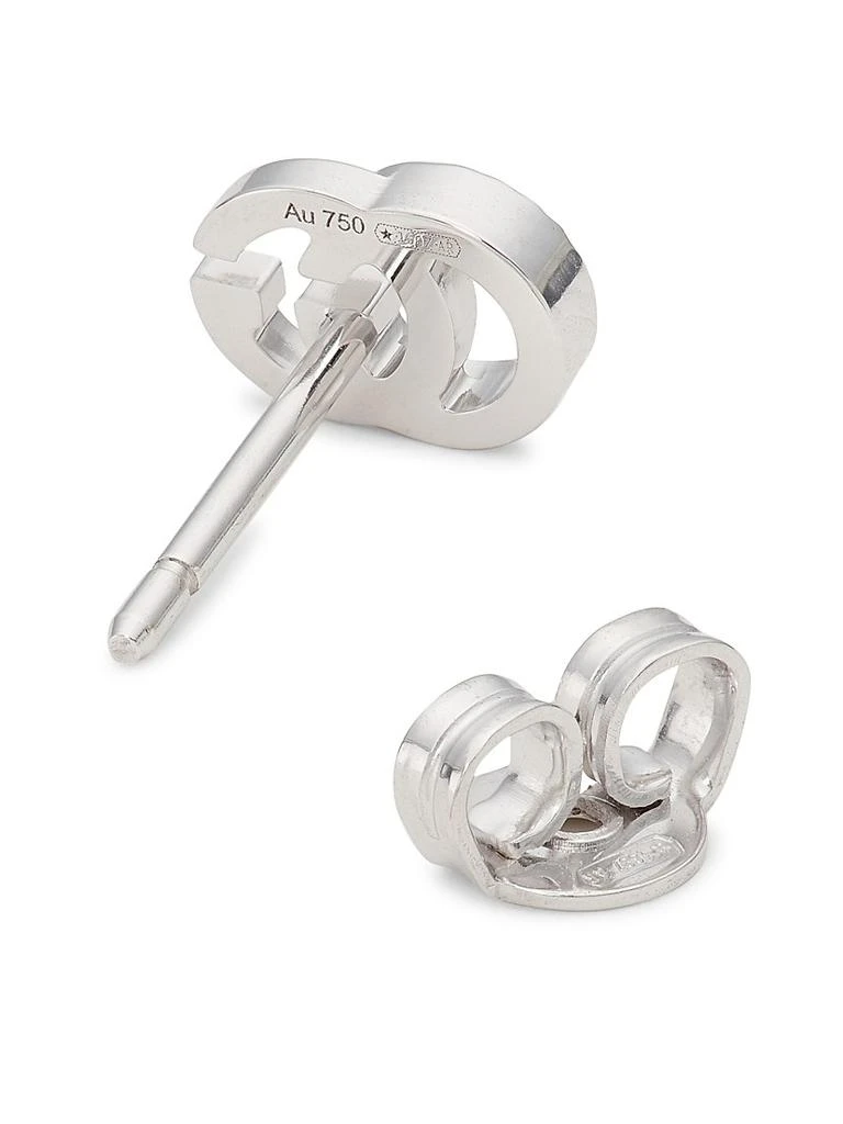 Gucci GG Running 18K White Gold Stud Earrings 3