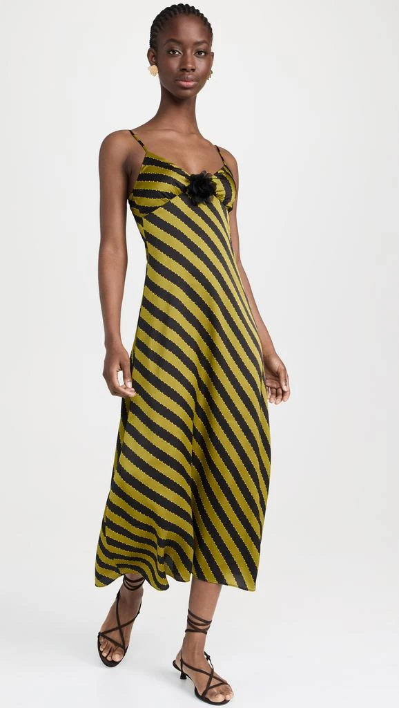 Moon River V-Neck Satin Midi Dress 6