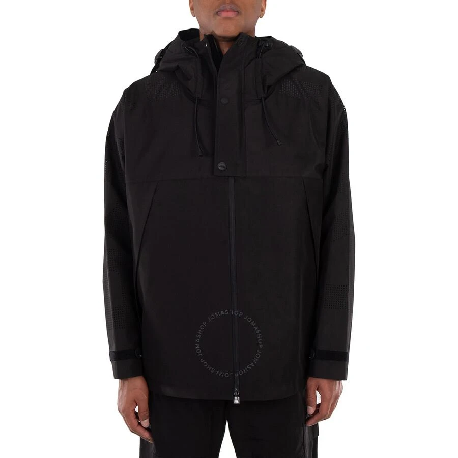 Burberry Men's Black Ashford Perforated Logo Lightweight Hooded Jacket 1