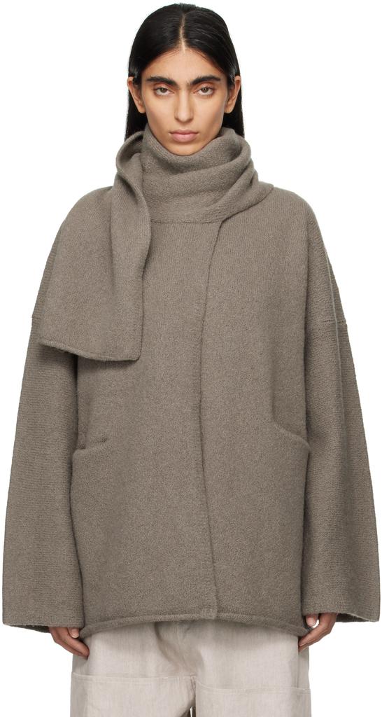 LAUREN MANOOGIAN Taupe Wrap Coat