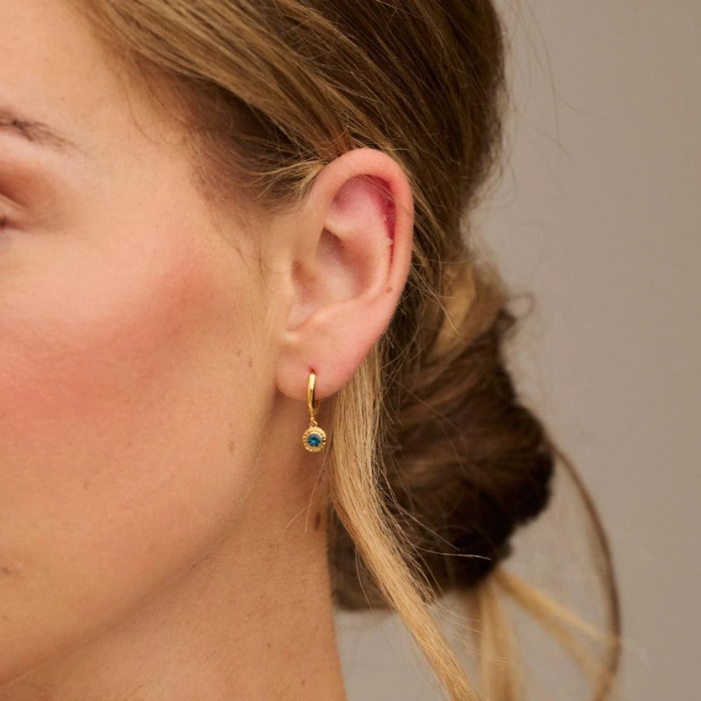 Orelia London December Birthstone Huggie Hoop Earrings Made With Swarovski Crystals 3