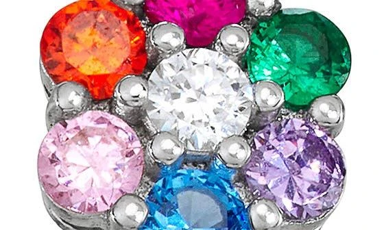 FZN Kids
 Sterling Silver CZ Flower Drop Earrings 2