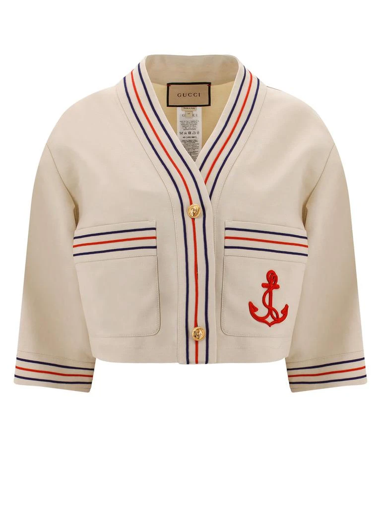Gucci Gucci Anchor Embroidered Patch Detail Gauze Shirt 1