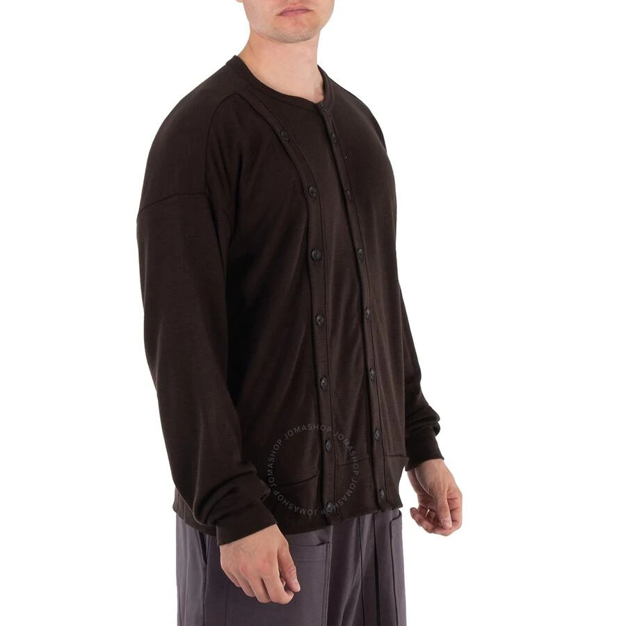 Viridi-Anne Men's Brown Wool Jersey Cardigan 3