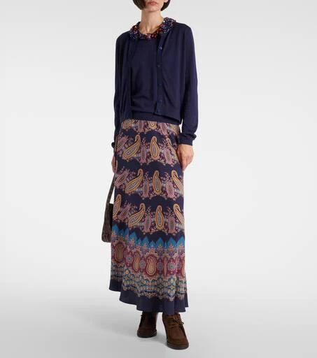 ETRO Embellished silk and cashmere cardigan 2