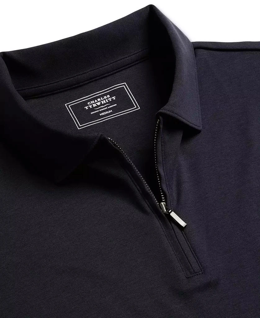 Charles Tyrwhitt Men's Mercerized Cotton Short Sleeve Zipper Polo Shirt 3