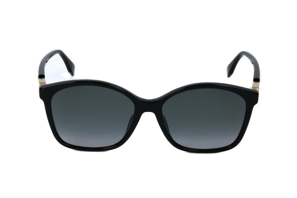 Fendi Eyewear Fendi Eyewear Side-Logo Plaque Rectangle Framed Sunglasses 1