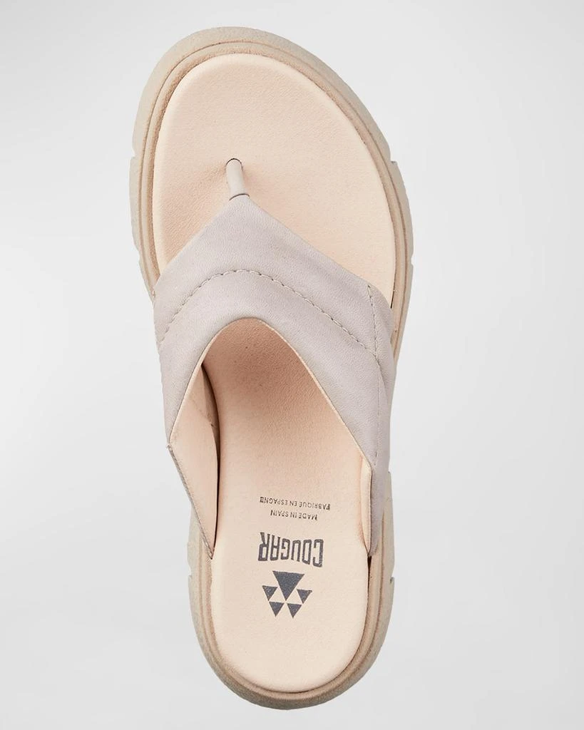 Cougar Abba Leather Thong Wedge Sandals 4