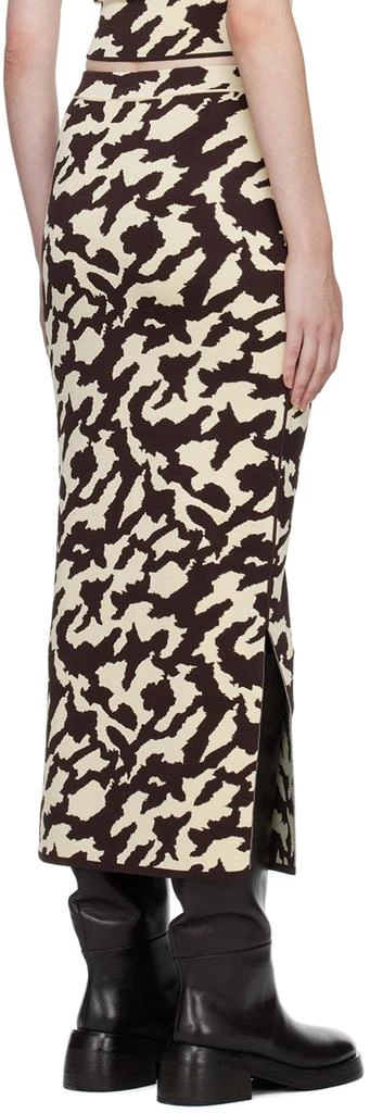 Nanushka Brown & Off-White Jenny Midi Skirt 3