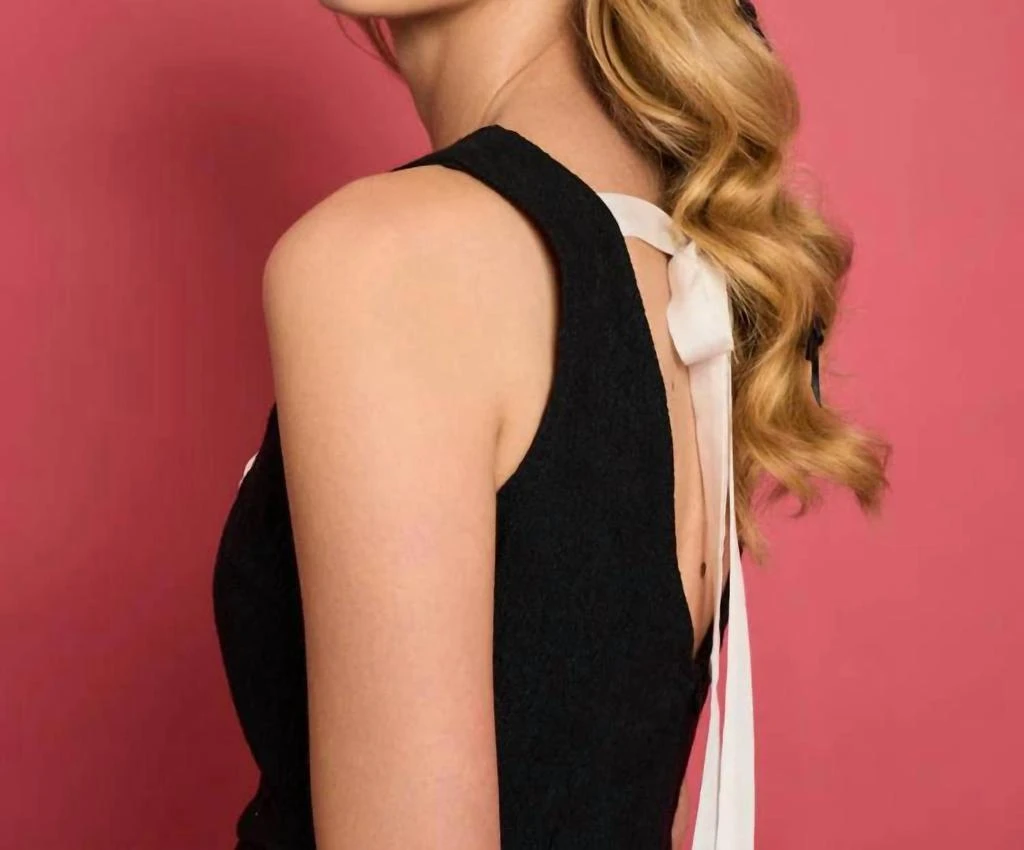 Sister Jane Serene Rose Mini Dress In Black 5