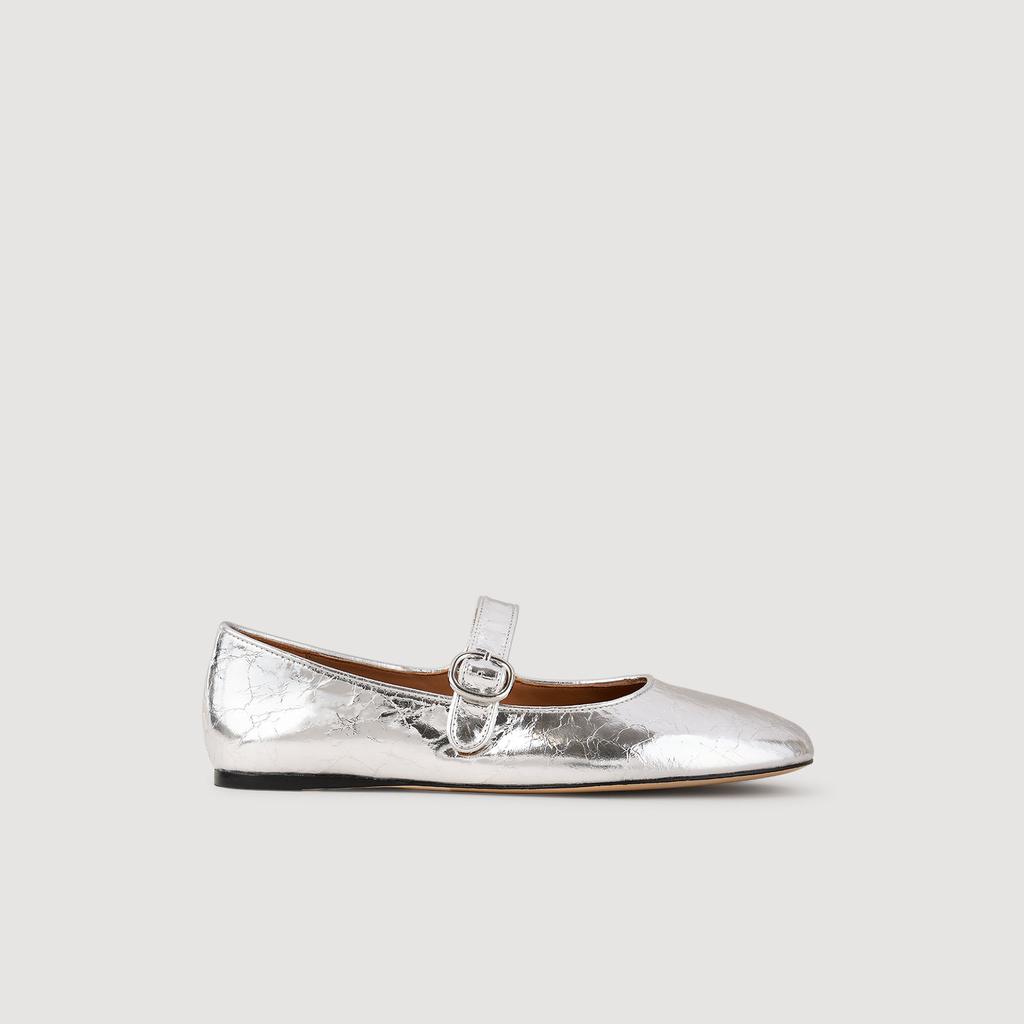 Sandro Shiny leather ballet flats