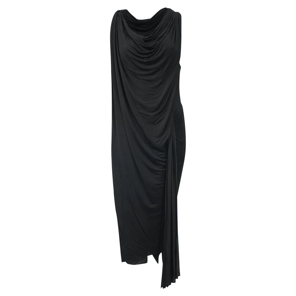Alexander Wang Alexander Wang Draped Midi Dress in Black Polyester 1