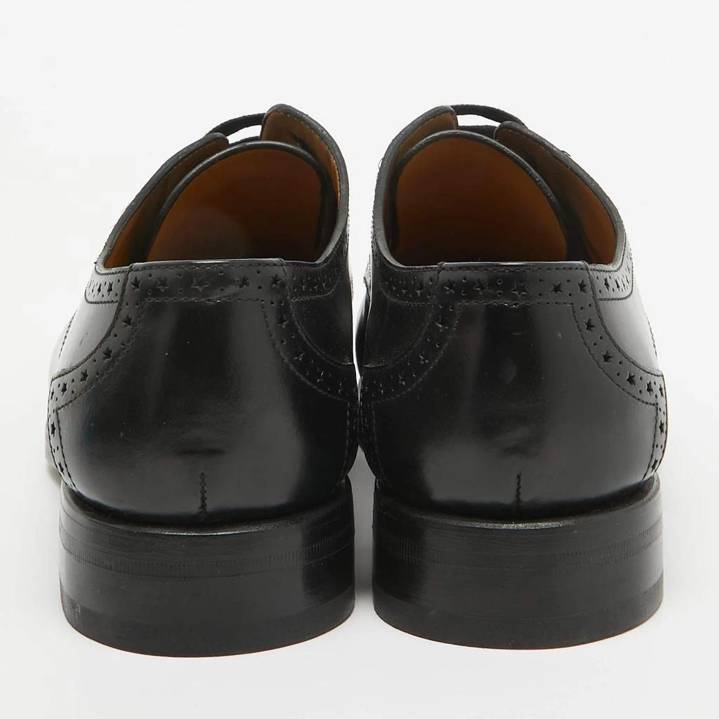 Gucci Gucci Black Leather Brogue Lace Up Oxfords Size 44 5