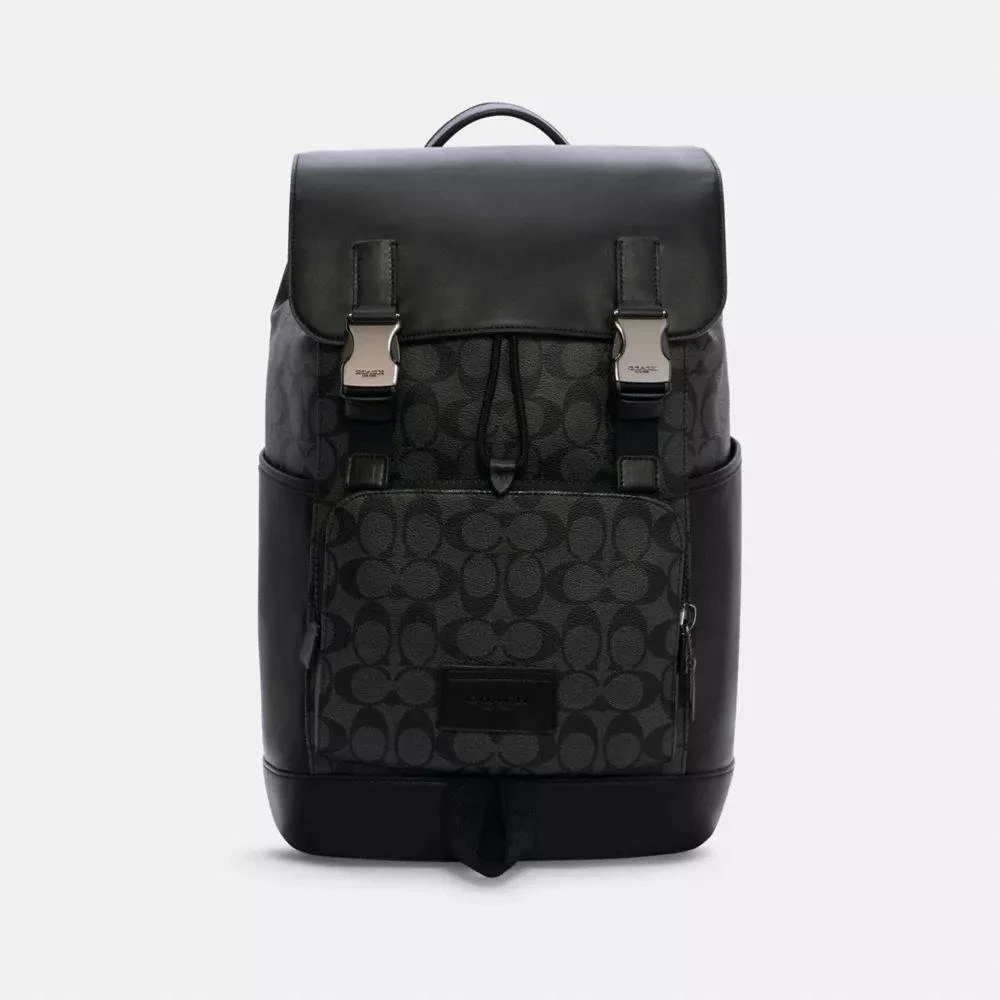 Coach Track Backpack In Signature Canvas 1