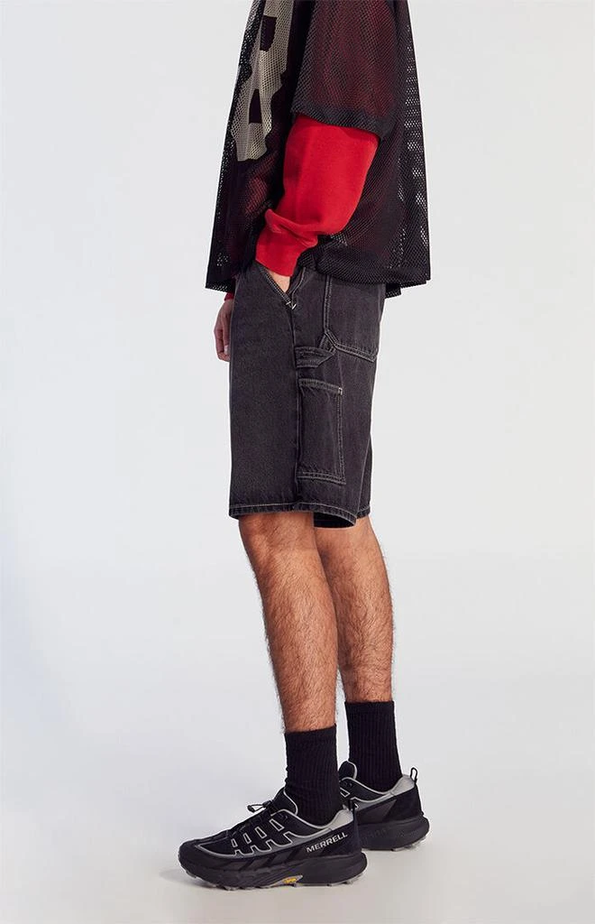 PacSun Black Baggy Denim Carpenter Shorts 4