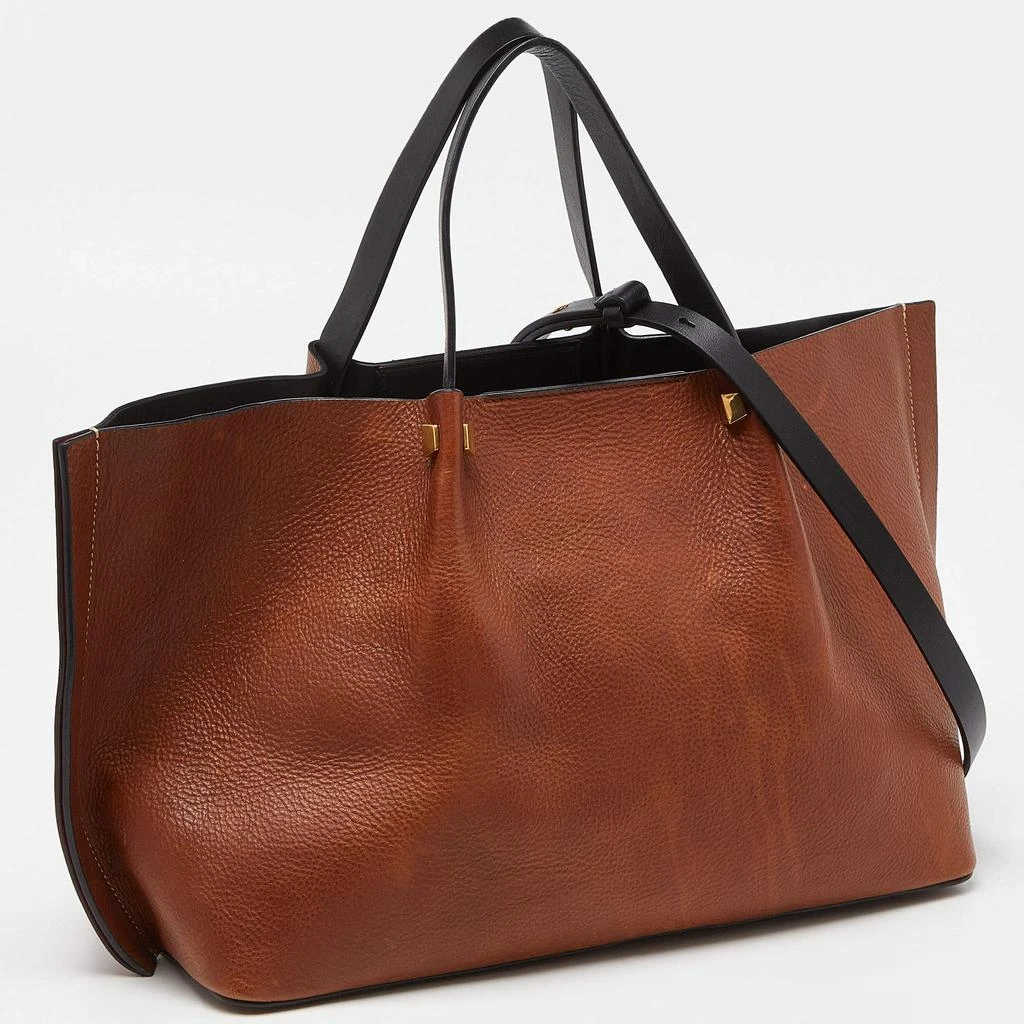 Valentino Valentino Brown/Black Leather Medium VLOGO Escape Tote 3