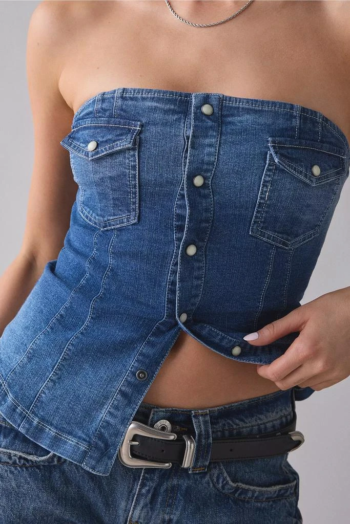 Urban Outfitters UO Riley Strapless Seamed Denim Tube Top 4