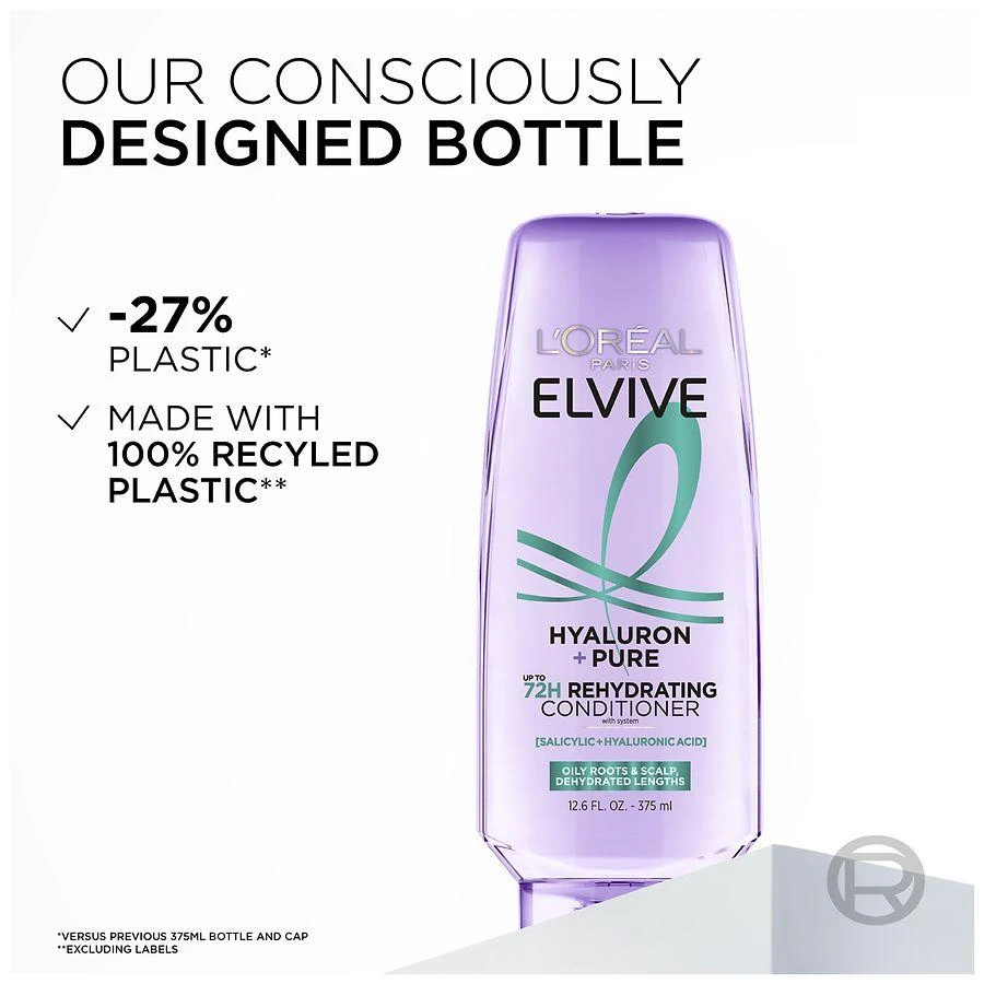 L'Oreal Paris Hyaluron Pure 72H Rehydrating Conditioner, Oily Hair 6